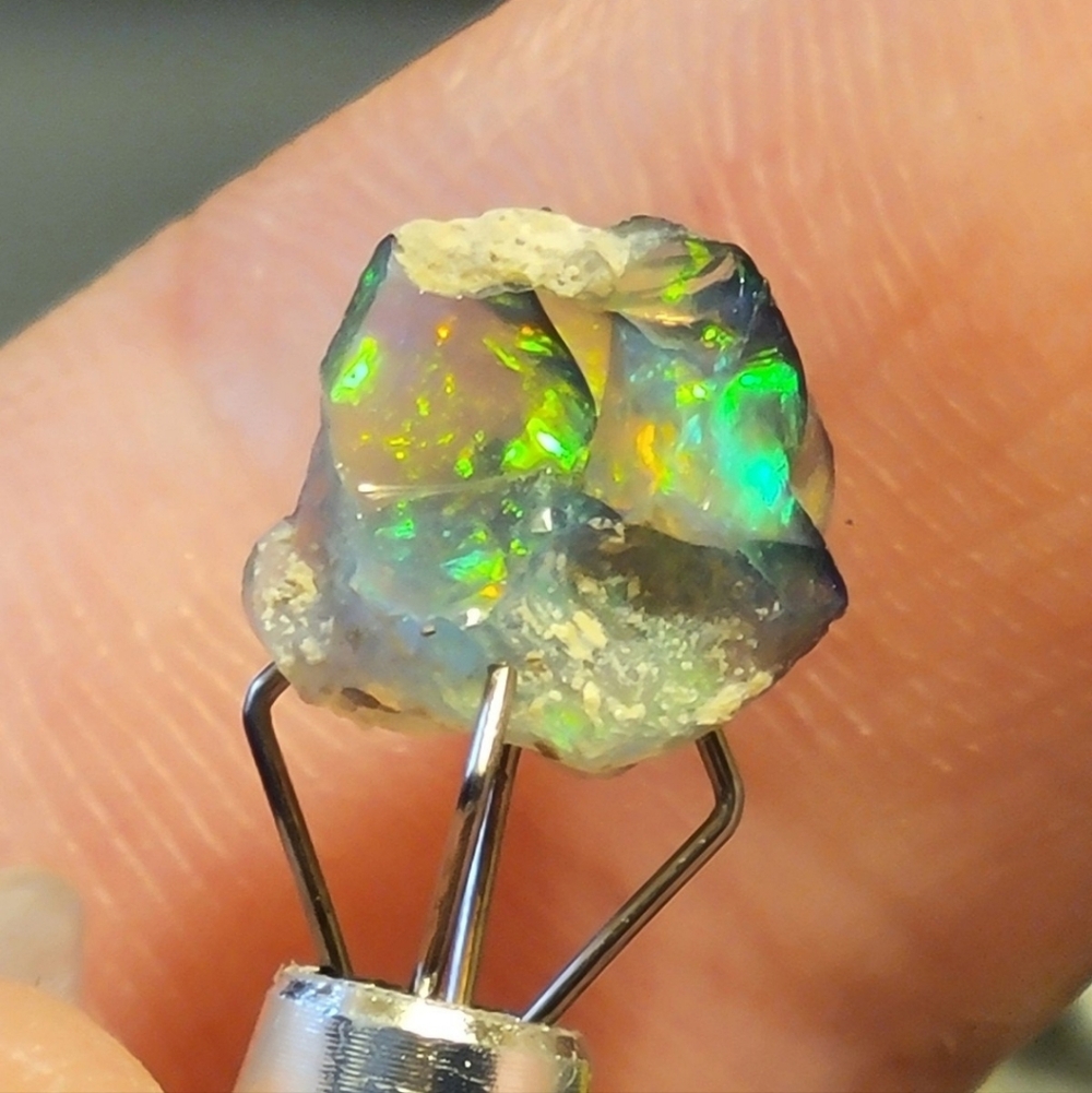 2.05ctw Natural Black Ethiopian Fire Opal Rough Untreated Crystal